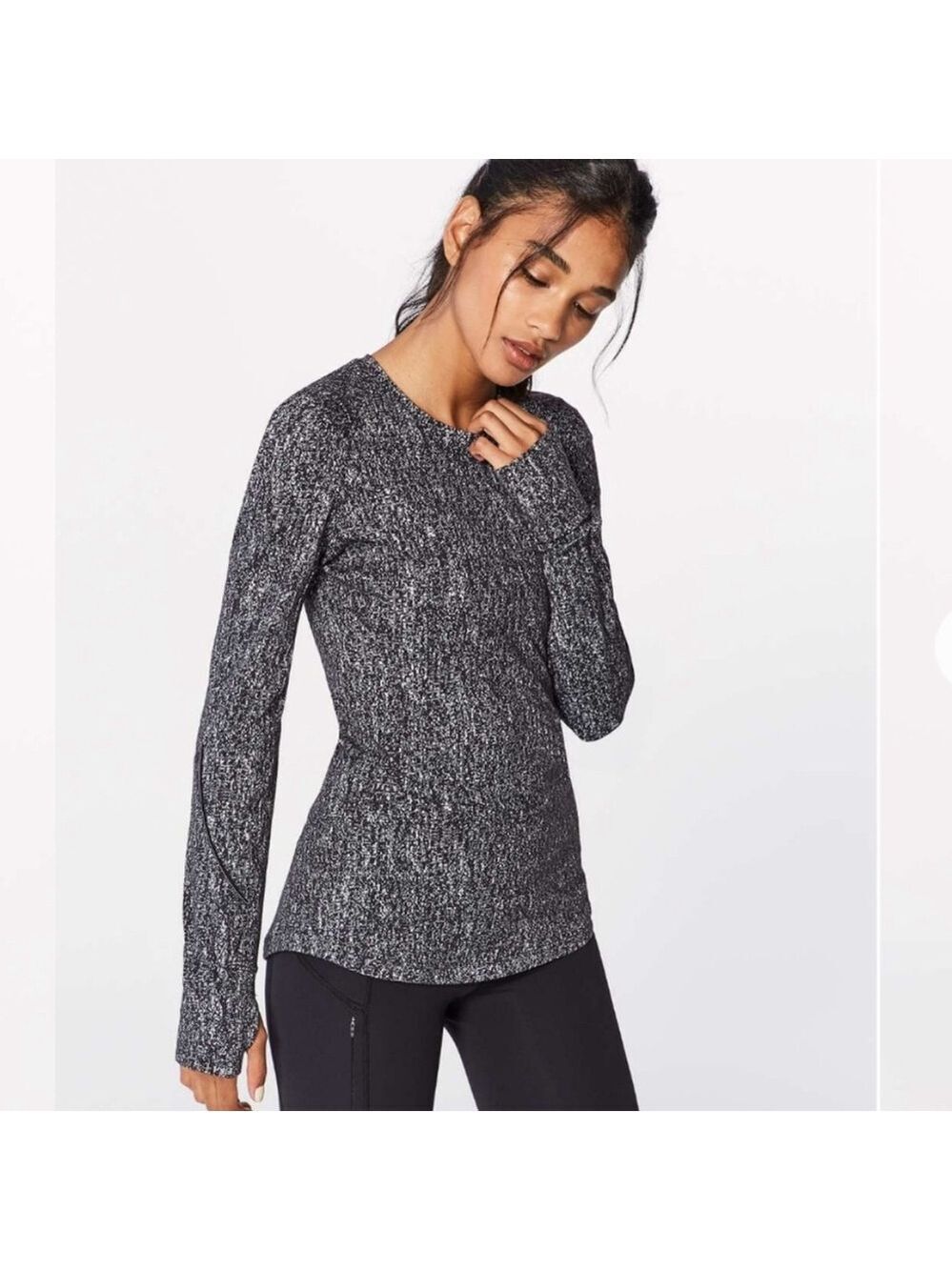 Lululemon Extra Mile Long Sleeve Running Luon Suited Jacquard sweater 12